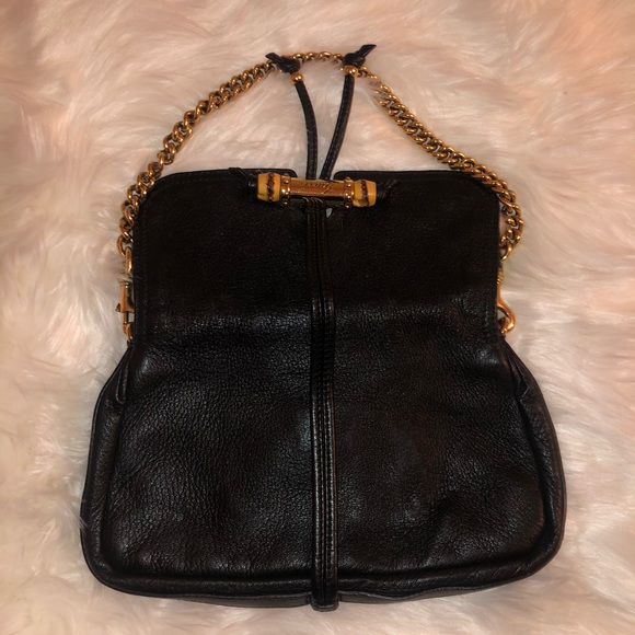 Gucci Black Leather Bamboo Bag - Picture 5 of 8